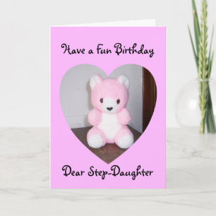 Teddy Bear Step Daughter Birthday Kaart