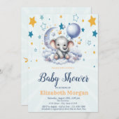 Teddy Bear, Sterren Cloud Moon Balloon Baby shower Kaart (Voorkant / Achterkant)