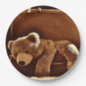 Teddy Bear Suitcase Disposable Paper Borden Papieren Bordje (Voorkant)
