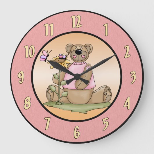 Teddy Bear Summer Wall klok (Voorkant)