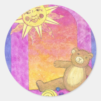 Teddy Bear Sun Set Ronde Sticker