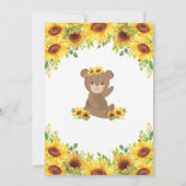 Teddy Bear Sunflower Baby shower Birthday Bedankkaart (Achterkant)
