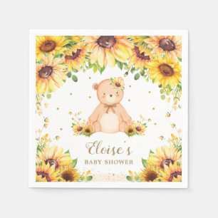 Teddy Bear Sunflower Baby shower Birthday Party  Servet