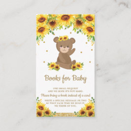 Teddy Bear Sunflower Baby shower brengt boek mee Informatiekaartje