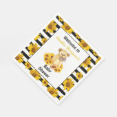 Teddy Bear Sunflower Baby shower Servet (Hoek)