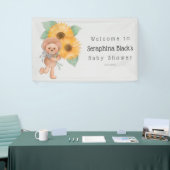 Teddy Bear Sunflower Baby shower Welkom Spandoek (Beurs)