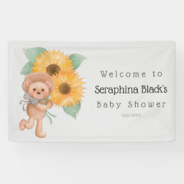 Teddy Bear Sunflower Baby shower Welkom Spandoek