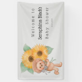 Teddy Bear Sunflower Baby shower Welkom Spandoek (Verticaal)