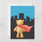 Teddy Bear Super Hero Boys Birthday Party nodigt u Kaart (Achterkant)