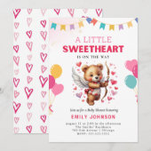 Teddy Bear Sweetheart Baby shower Kaart (Voorkant / Achterkant)