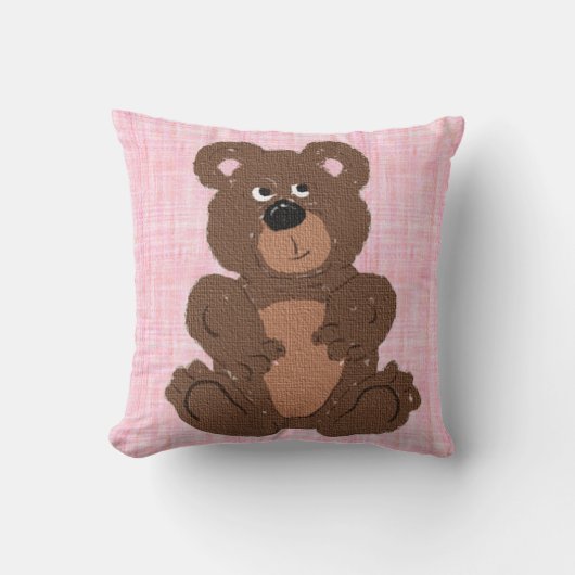 Teddy Bear T Pink Kussen (Voorkant)
