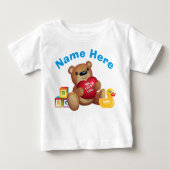 Teddy Bear T Shirten Gepersonaliseerd, baby's voor (Voorkant)