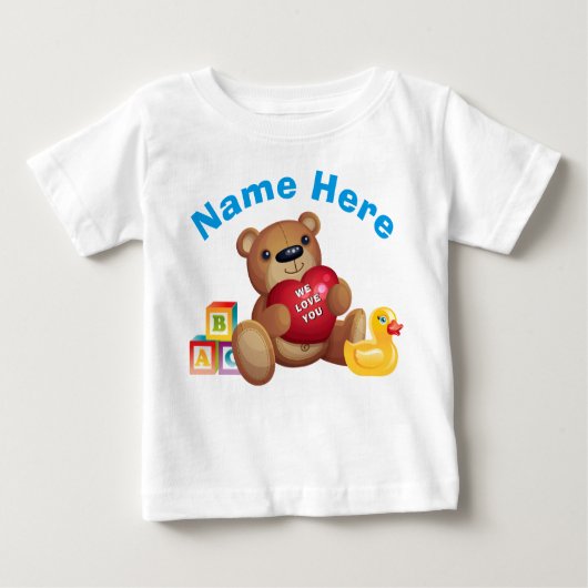 Teddy Bear T Shirten Gepersonaliseerd, baby's voor (Voorkant)