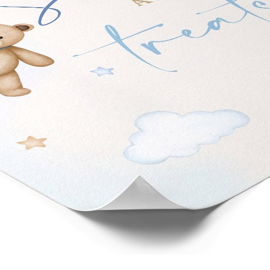 Teddy Bear Tafelbord Snoepjes en traktaties Boy 1s Poster (Hoek)