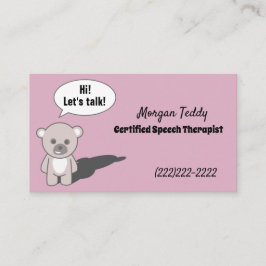 Teddy Bear Talking Print Cute Speech Therapy Visitekaartje