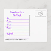 Teddy Bear Tea Party Briefkaart Uitnodigingen (Achterkant)