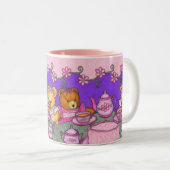 Teddy Bear Tea Party Cup/Mok Tweekleurige Koffiemok (Voorkant rechts)