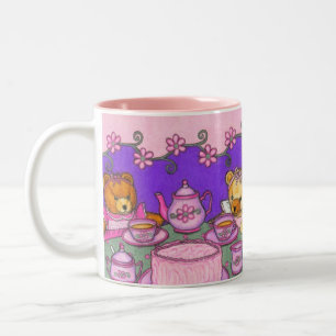 Teddy Bear Tea Party Cup/Mok Tweekleurige Koffiemok