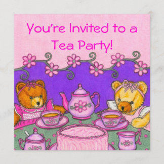 Teddy Bear Tea Party Invitation Cards Kaart