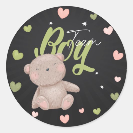 Teddy Bear Team Boy Gender onthult Stickers (Voorkant)