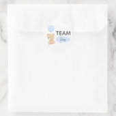 Teddy Bear Team Boy Geslacht Onthullen Party Ronde Ronde Sticker (Tas)