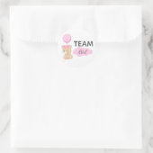 Teddy Bear Team Meisje Geslacht Onthullen Partij R Ronde Sticker (Tas)