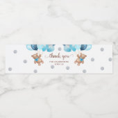 Teddy Bear Thank You Baby Shower Waterfles Etiket (Enkel label)