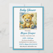 Teddy Bear thema Boy's Baby shower Kaart (Voorkant)