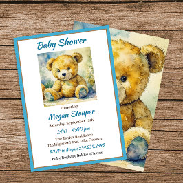 Teddy Bear thema Boy's Baby shower Kaart