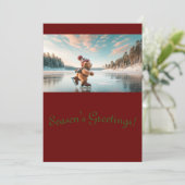 Teddy Bear thema Kerst Kaart (Staand voorkant)