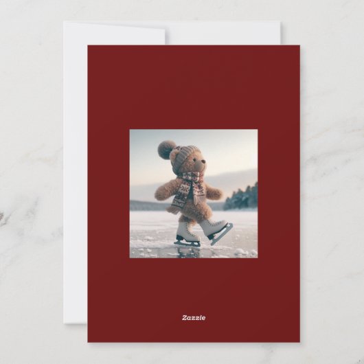 Teddy Bear thema Kerst Kaart (Achterkant)