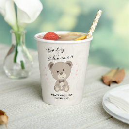 Teddy Bear Theme Baby shower (Meisroze) Papieren Bekers