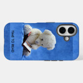 Teddy Bear Tijd om Blue Stuffed Animal te lezen, Case-Mate iPhone Case (Achterkant (horizontaal))