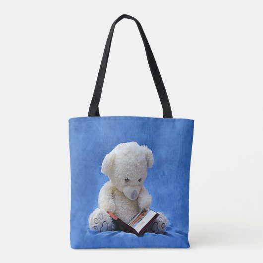 Teddy Bear Time to Read All-Over-Print Canvas tas (Achterkant)