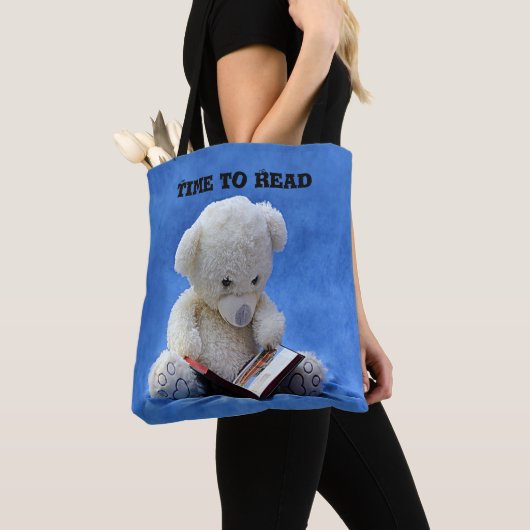 Teddy Bear Time to Read All-Over-Print Canvas tas (Dichtbij)
