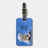 Teddy Bear Time to Read Blue Stuffed Animal, ZKOA Bagagelabel (Voorkant verticaal)