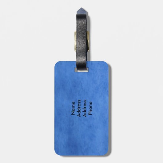 Teddy Bear Time to Read Blue Stuffed Animal, ZKOA Bagagelabel (Achterkant verticaal)