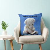 Teddy Bear Time to Read Blue Stuffed Animal, ZKOA Kussen (Stoel)
