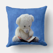 Teddy Bear Time to Read Blue Stuffed Animal, ZKOA Kussen (Achterkant)