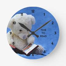 Teddy Bear Time to Read Blue Stuffed Animal, ZKOA