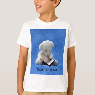 Teddy Bear Time to Read Blue Stuffed Animal, ZKOA T-shirt