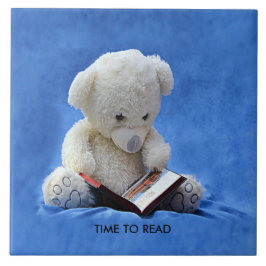 Teddy Bear Time to Read Blue Stuffed Animal, ZKOA Tegeltje