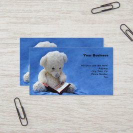 Teddy Bear Time to Read Blue Stuffed Animal, ZKOA Visitekaartje
