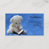 Teddy Bear Time to Read Blue Stuffed Animal, ZKOA Visitekaartje (Voorkant)