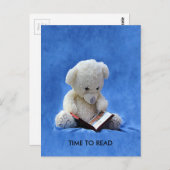 Teddy Bear Time to Read Briefkaart, ZKOA Briefkaart (Voorkant / Achterkant)