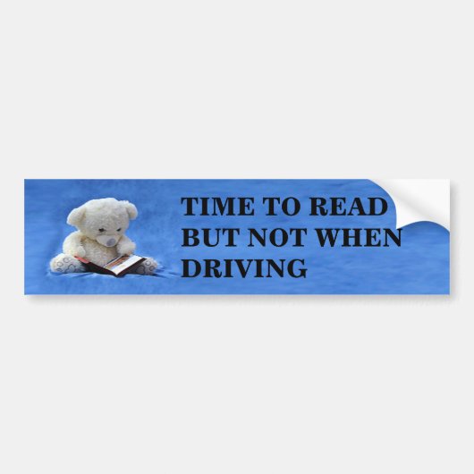 Teddy Bear Time to Read Bumpersticker, ZKOA Bumpersticker (Voorkant)