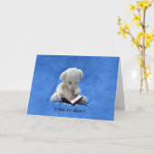 Teddy Bear Time to Read Wenskaart, ZKOA Kaart (Gele Bloem)