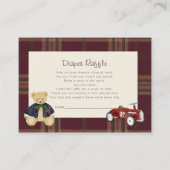 Teddy Bear & Toy Car Baby Shower Diaper Raffle  Informatiekaartje (Voorkant)