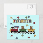 Teddy Bear Train T-shirts en cadeautjes Briefkaart (Voorkant / Achterkant)