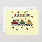 Teddy Bear Train Tshirts en Gifts Briefkaart (Voorkant / Achterkant)
